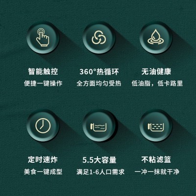 奥克斯空气炸锅电炸锅家用多功能大容量无油烤箱炸薯条机厨房电锅图5