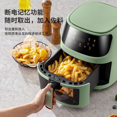 家用智能6L大容量可视彩屏触摸空气炸锅英文110V220V跨境贸易图2