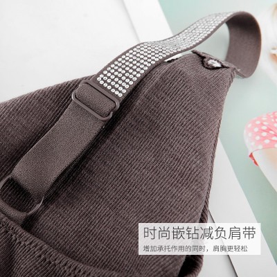 运动内衣女士跑步瑜伽背心防震聚拢定型裸感带钻运动背心打底内衣图5