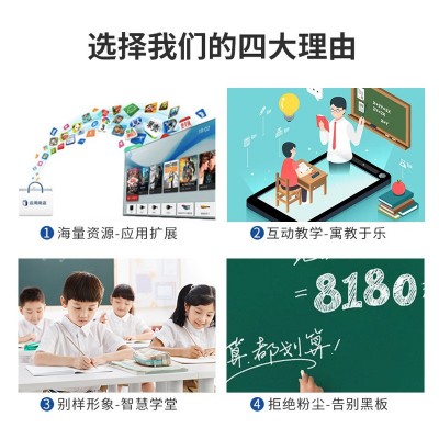 交互式触控教学一体机会议机纳米黑板55/65/75/85/98/100/110外贸图4