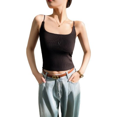 美背吊带带胸垫女内搭夏打底纯欲棉质吊带背心外穿女短款辣妹上衣图5