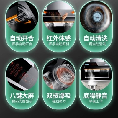批发双电机大吸力自动清洗抽油烟机家用厨房小型侧吸式脱排 油烟机图3
