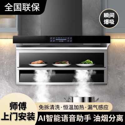 批发超大吸力抽油烟机家用厨房新款免拆清洗7字型顶侧双吸油烟机图2