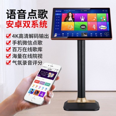 点歌机智能语音高清触摸屏卡拉OK一体机家用点唱机家庭KTV点歌台图2