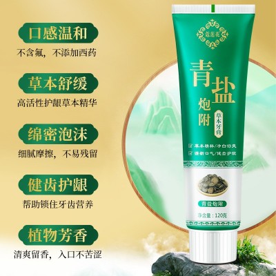 青盐炮附子牙膏120g倪海厦推荐刷牙膏中药固齿防蛀护龈清新泡芙子图4