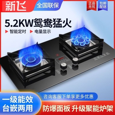 新飞猛火灶家用燃气灶节能嵌入式液化气九腔猛火煤气灶双灶天然气图2