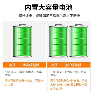 户外移动洗澡神器家用宿舍农村租房电动自吸式便携淋浴器充电花洒图3