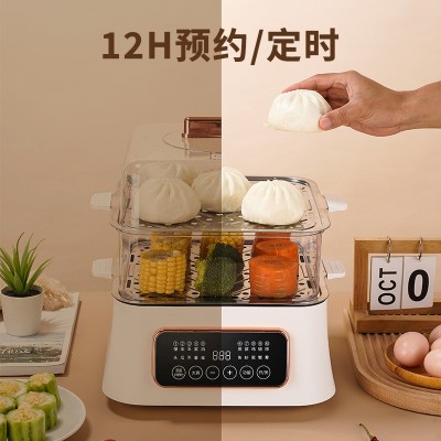 家用多功能电蒸锅家用智能预约电蒸箱三层大容量自动断电早餐机图5