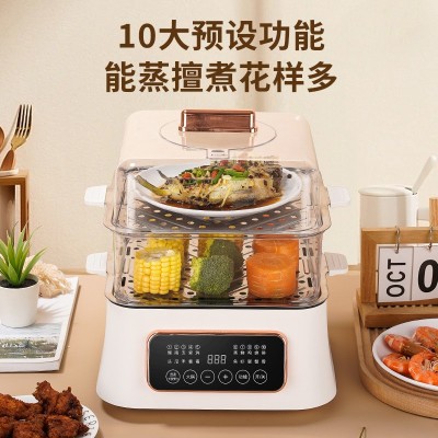 家用多功能电蒸锅家用智能预约电蒸箱三层大容量自动断电早餐机图2
