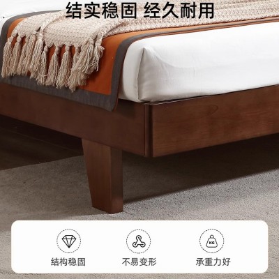 北欧实木床现代简约小户型1.5米单人床1.8米双人床主卧软靠床定制图3