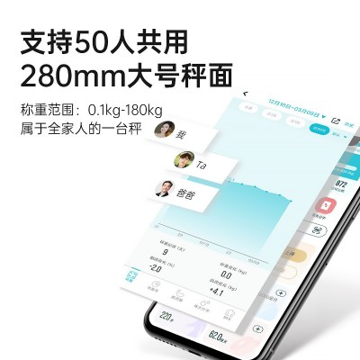 乐福家用精准智能体脂秤小型健康耐用电子称充电款人体称重体重秤图5