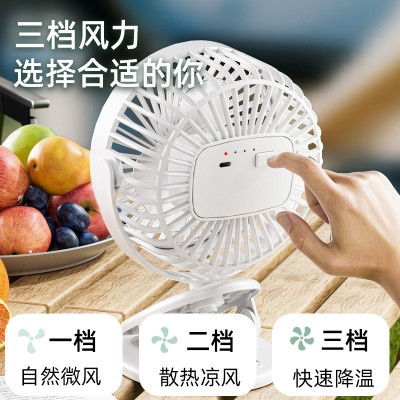 新款 跨境usb夹子风扇 迷你静音便携式宿舍婴儿车USB可充电小风扇图4