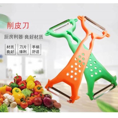 家用水果削皮刀 加厚双头两用多用途厨房便携挂式小工具图2
