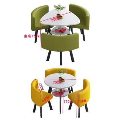厂家洽谈奶茶店桌椅北欧小户型双层木桌子饭桌餐桌椅组合咖啡桌图4