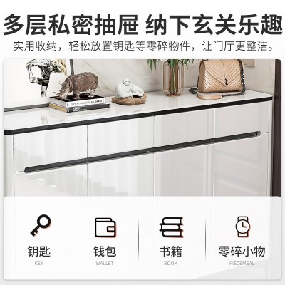 鞋柜带门家用门口玄关一体柜入户大容量2024轻奢阳台收纳储物柜图3