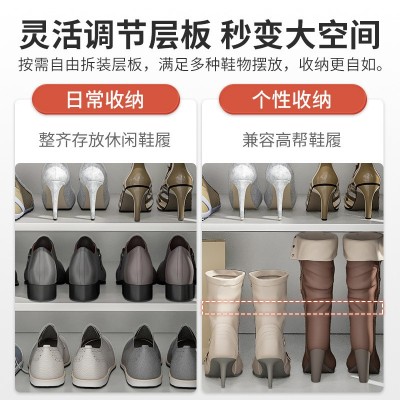 鞋柜带门家用门口玄关一体柜入户大容量2024轻奢阳台收纳储物柜图4