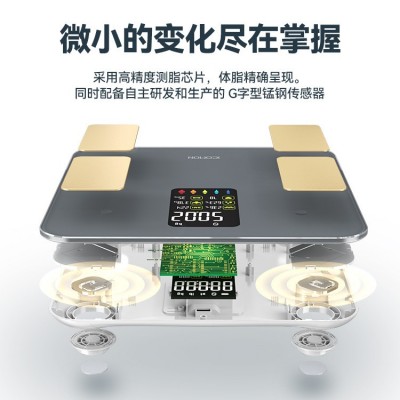 精准语音家用智能体脂秤蓝牙VA彩屏便携人体秤健康小型体重秤批发图3
