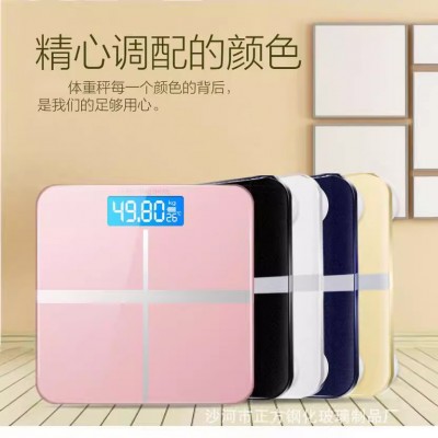 人体秤礼品秤体重秤批发电子秤纯色体重外贸秤厂家方形钢化玻璃秤图3