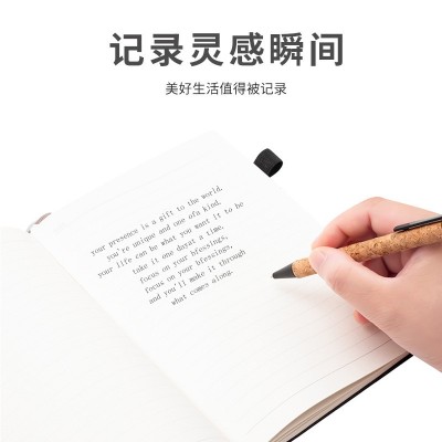 软木纹商务笔记本加logo高档平装记事本套装皮面简约A5日记本批发图3