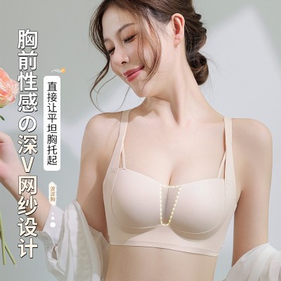 聚拢内衣女小胸显大上托收副乳防下垂调整型固定杯夏季薄款文胸图2