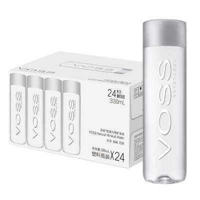 VOSS国产芙丝天然矿泉水饮用水弱碱性纯净水330ml*24整箱塑料瓶图2
