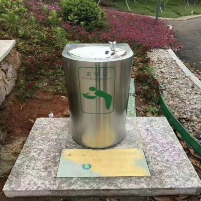 公共直饮水台 不锈钢圆形户外绿道 单盘直饮水平台图3