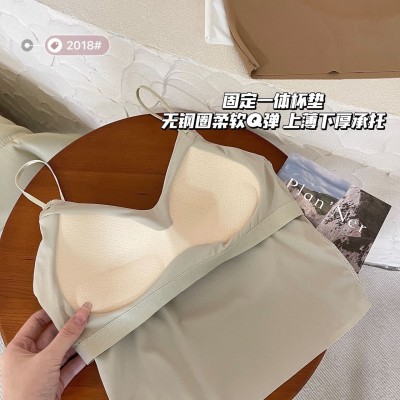 冰丝美背吊带背心女夏季内搭打底带胸垫文胸一体辣妹抹胸外穿上衣图4