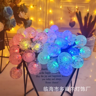 跨境太阳能气泡球灯串水晶球led彩灯露营户外装饰灯圆球串灯彩灯图4