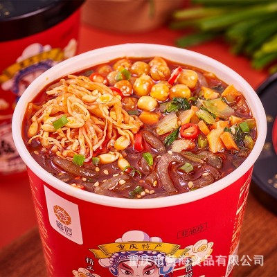 【一件代发】253克金匠重庆酸辣粉红薯粉冲泡桶装免泡批 发粗粉图2