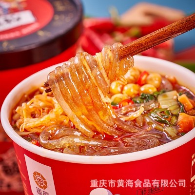 【一件代发】253克金匠重庆酸辣粉红薯粉冲泡桶装免泡批 发粗粉图4
