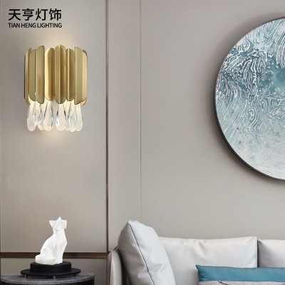 天亨美式后现代轻奢水晶吊灯北欧个性简约卧室客厅餐厅复式圆形灯图3