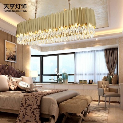 天亨美式后现代轻奢水晶吊灯北欧个性简约卧室客厅餐厅复式圆形灯图4