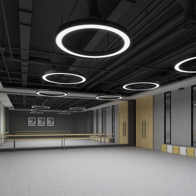 圆形圆环吊灯LED创意个性办公室店铺大堂工业风圆圈工程环形吊灯图3