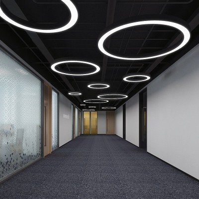 圆形圆环吊灯LED创意个性办公室店铺大堂工业风圆圈工程环形吊灯图2