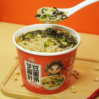 芝麻叶豆面条河南美食冲泡速食非油炸宵夜方便面批发代发图2