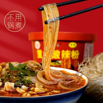 清真华祥重庆酸辣粉红薯粉办公室零食宵夜速食整箱批发图2