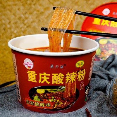 清真华祥重庆酸辣粉红薯粉办公室零食宵夜速食整箱批发图3