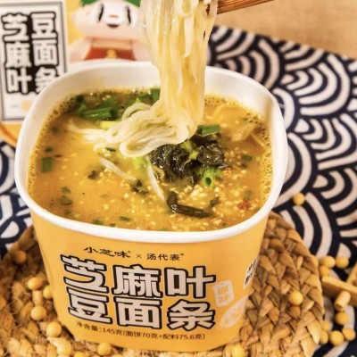 芝麻叶豆面条 方便面即食冲泡式速食【一箱6桶】图3