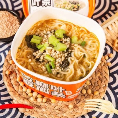 芝麻叶豆面条 方便面即食冲泡式速食【一箱6桶】图5