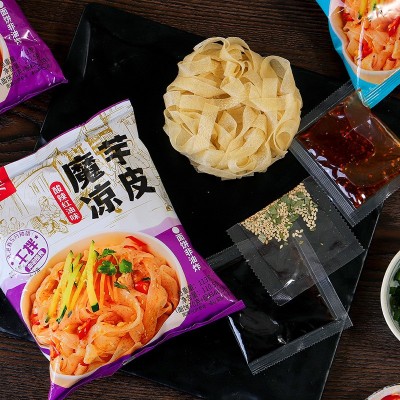 炫卡魔芋凉皮凉粉速食宵夜方便凉面零食即食轻食麻酱味酸辣味凉皮图4