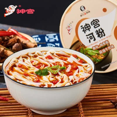 神宫麻辣牛肉味河粉正宗非油炸方便面速食12桶装泡椒即食广东米粉图3