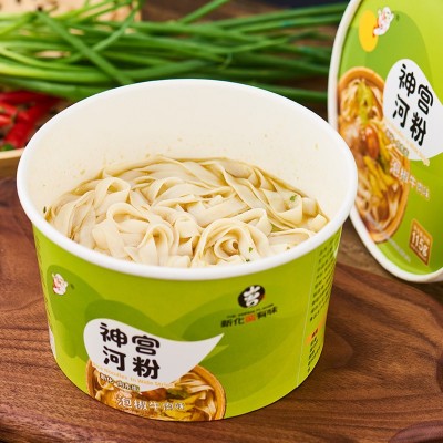 神宫泡椒牛肉味河粉批发12桶装非油炸方便牛骨高汤免煮广东河粉图5