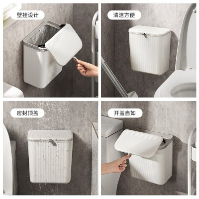 【禾豆c】壁挂垃圾桶家用客厅厨房专用垃圾桶悬挂式垃圾篓翻盖图3