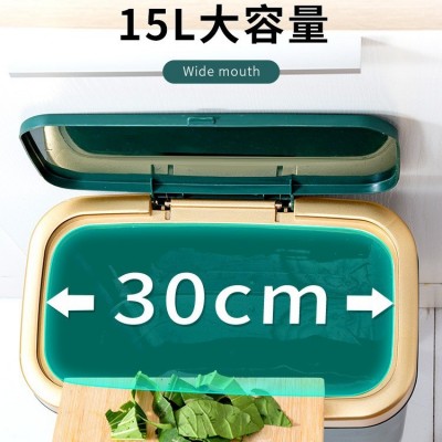 北欧风懒人厨房高脚垃圾桶家用厕所卫生间纸篓酒店按压翻盖垃圾桶图4