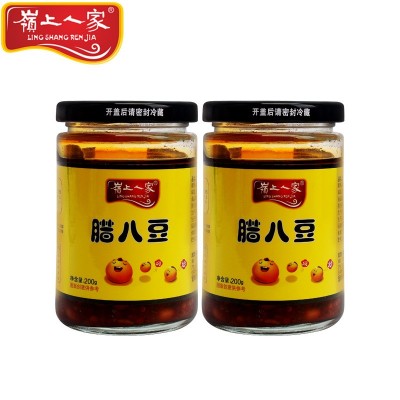 湖北岭上人家厂家批发腊八豆下饭菜火锅拌面调味酱200g/瓶包邮图2
