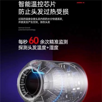 德国科技高速无叶吹风机家用大功率负离子速干发廊冷热风电吹风图4