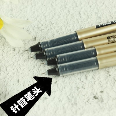 速干中性笔学生考试针管大容量水笔办公直液式走珠笔展示架装批发图3