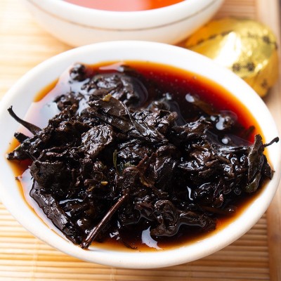 500克约100个糯米香普洱熟茶小沱茶饼云南勐海熟茶粒装糯香黑茶叶图4