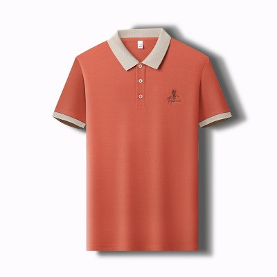夏季新款仿棉男士polo衫高级感商务休闲刺绣纯色翻领t恤男款图5